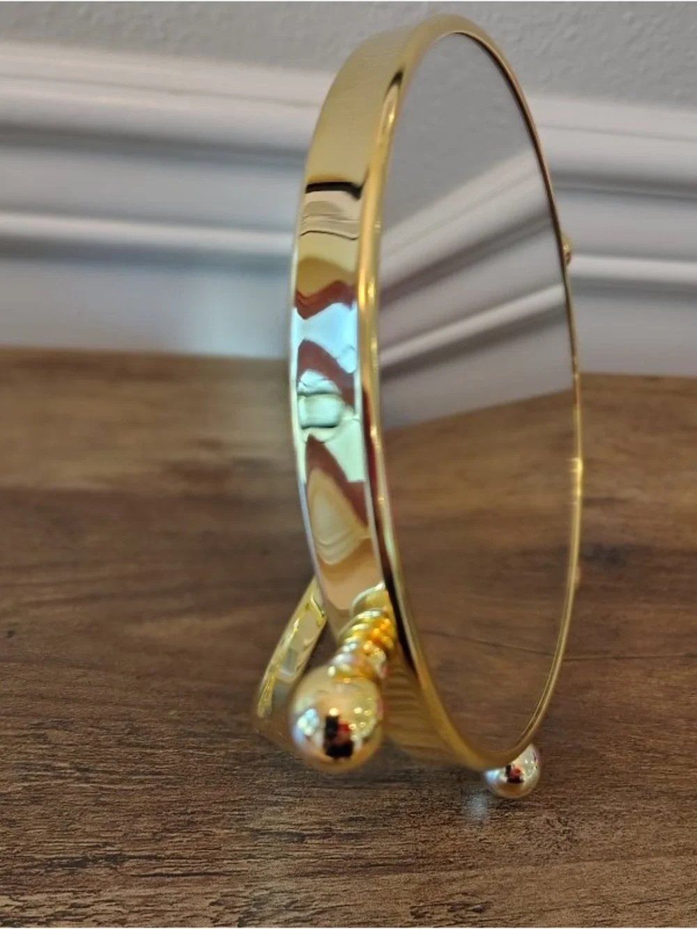 Kimball & Young Gold Plated Solid Brass 4xxxx magnification Table Mirror NWOB